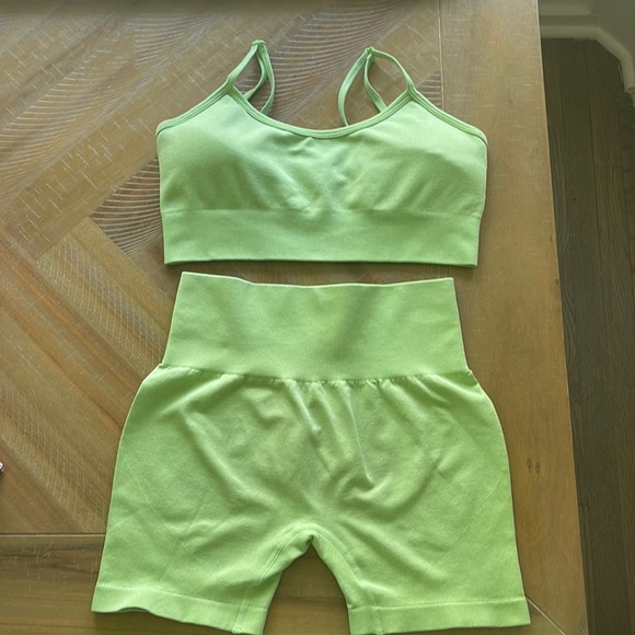 hzsn Other - Seamless 2 Piece Workout Gym High Waist Leggings with Sport Bra Set